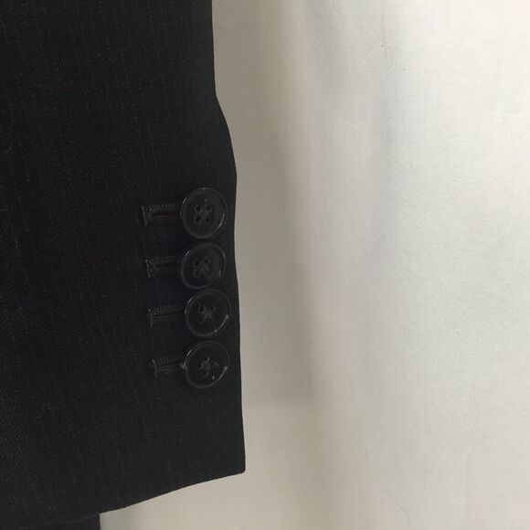 ERMENEGILDO ZEGNA Wool Su Misura Charcoal Pinstrp Blazer Sport Coat Jacket 46L - Picture 6 of 7